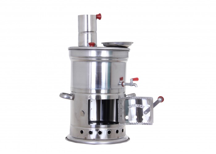 Stainless Steel Coal&Wood Samovar Camp Stove Tea Kettle Water Heater 5L